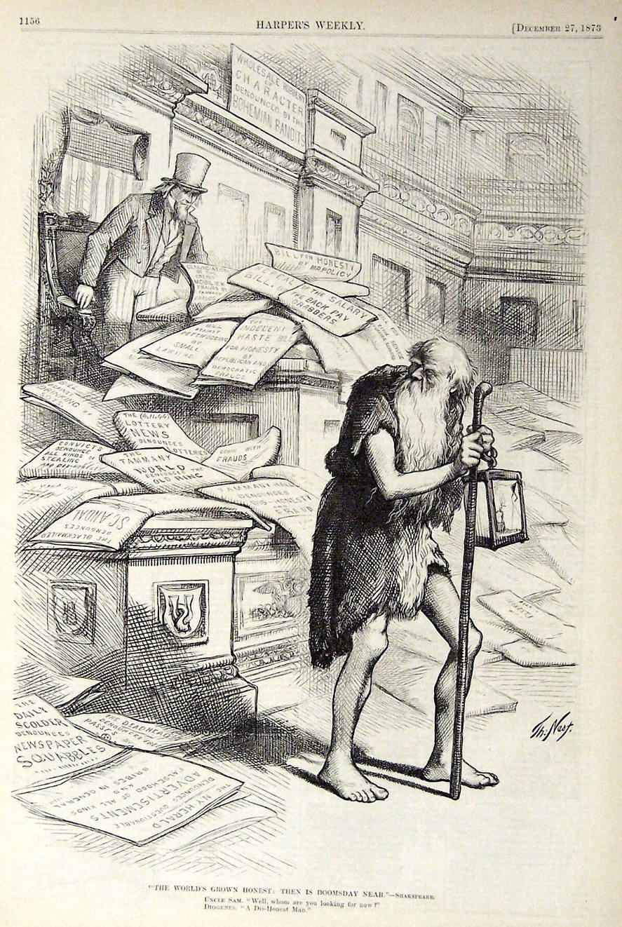 "The World's Grown Honest" from Harper's Weekly, December 27, 1873