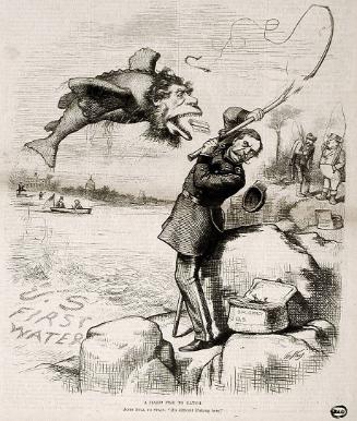 "A Hard Fish To Catch" from Harper's Weekly, January 24, 1874