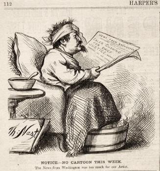 "Notice - No Cartoon This Week" from Harper's Weekly, January 31, 1874