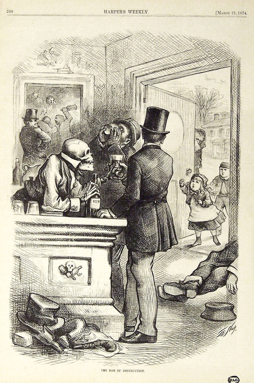 "A Bar Of Destruction" from Harper's Weekly, March 21, 1874