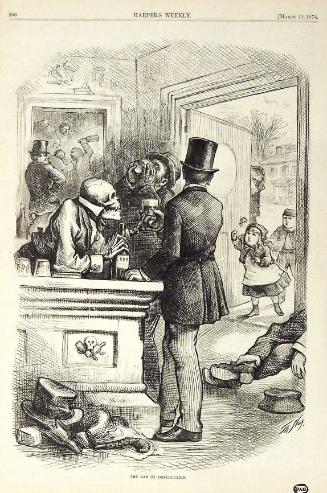 "A Bar Of Destruction" from Harper's Weekly, March 21, 1874