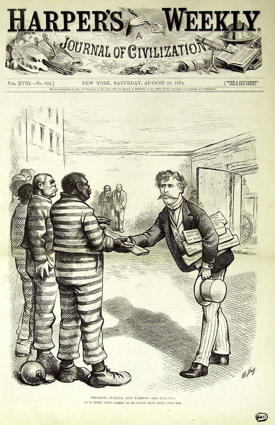 "Freedom, Jubilee, And Pardon" from Harper's Weekly, August 29, 1874