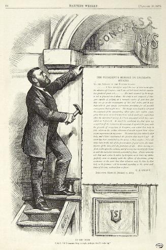 "At The Door" from Harper's Weekly, January 30, 1875