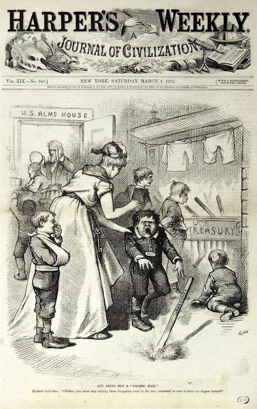 "Any Thing But A 'Pacific Mail' " from Harper's Weekly, March 6, 1875