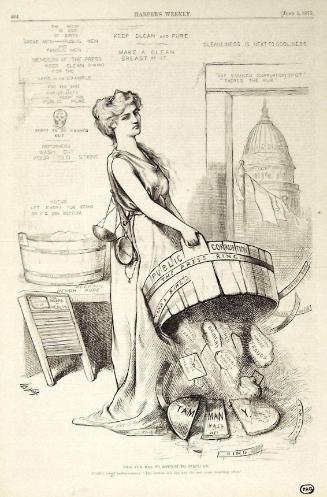 "This Tub Has No Bottom To Stand On" from Harper's Weekly, June 5, 1875