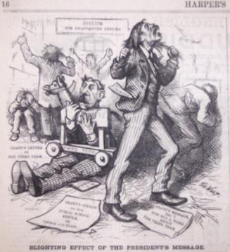 "Blighting Effect of the Presidents" from Harper's Weekly, January 1, 1876