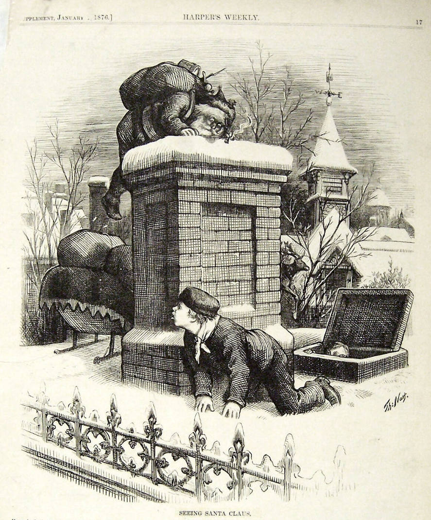 "Seeing Santa Claus" from Harper's Weekly, January 1, 1876