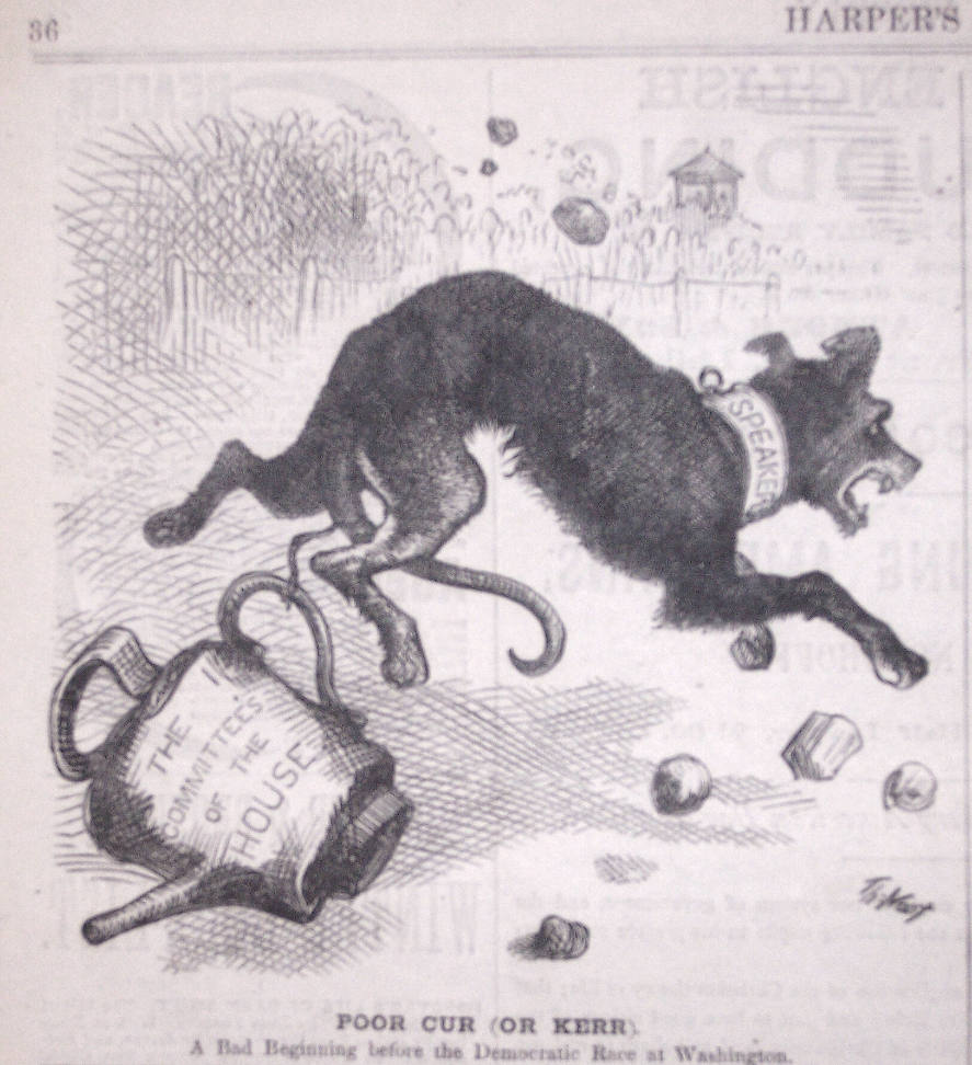 "Poor Cur or Kerr" from Harper's Weekly, January 8, 1876