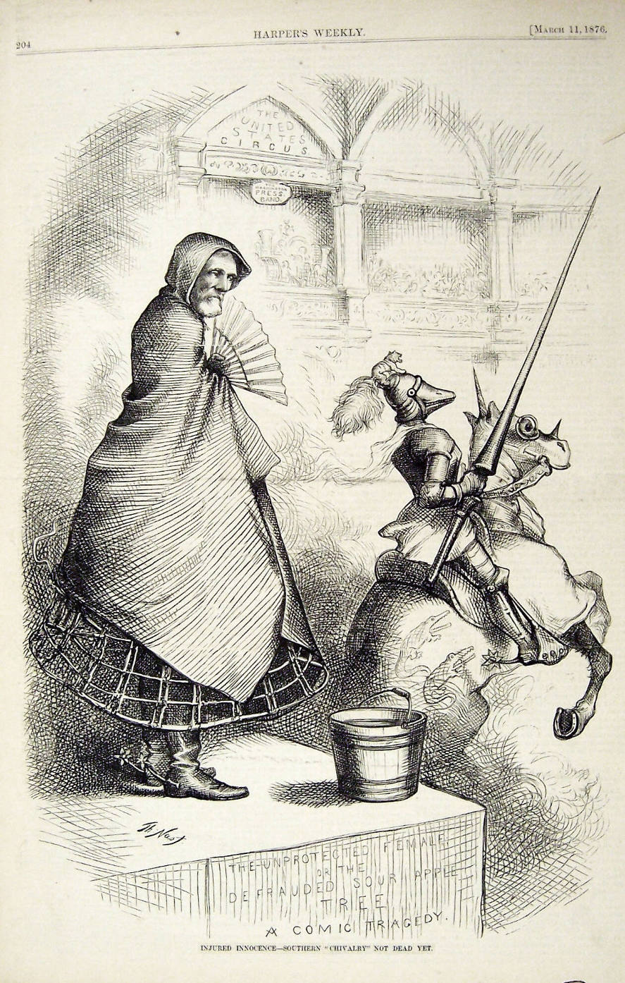 "Injured Innocence - Southern 'Chivalry''" from Harper's Weekly, March 11, 1876
