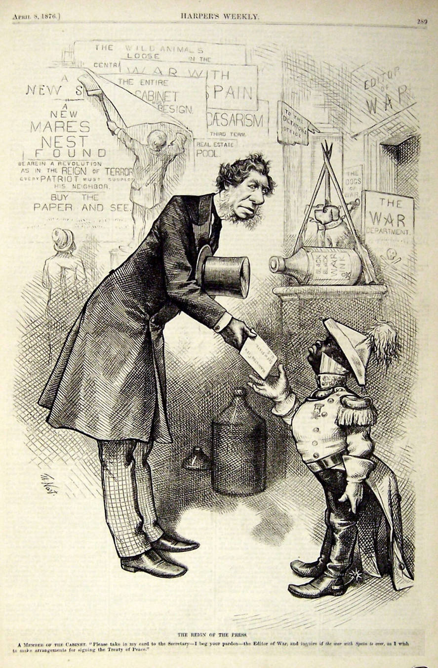 "The Reign of the Press" from Harper's Weekly, April 8, 1876