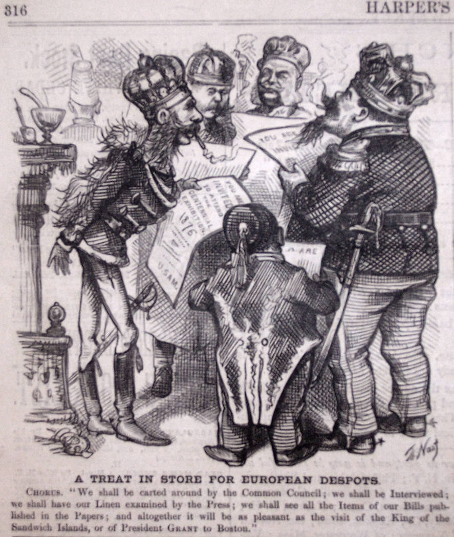 "A Treat in Store for Europeans" from Harper's Weekly, April 15, 1876