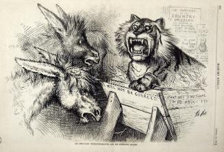 "The Democratic Tiger-In-The-Manger" from Harper's Weekly, April 22, 1876