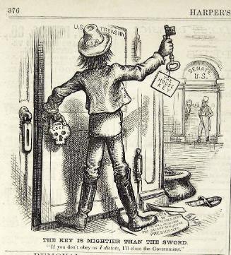 "The Key is Mightier Than the Sword" from Harper's Weekly, May 6, 1876