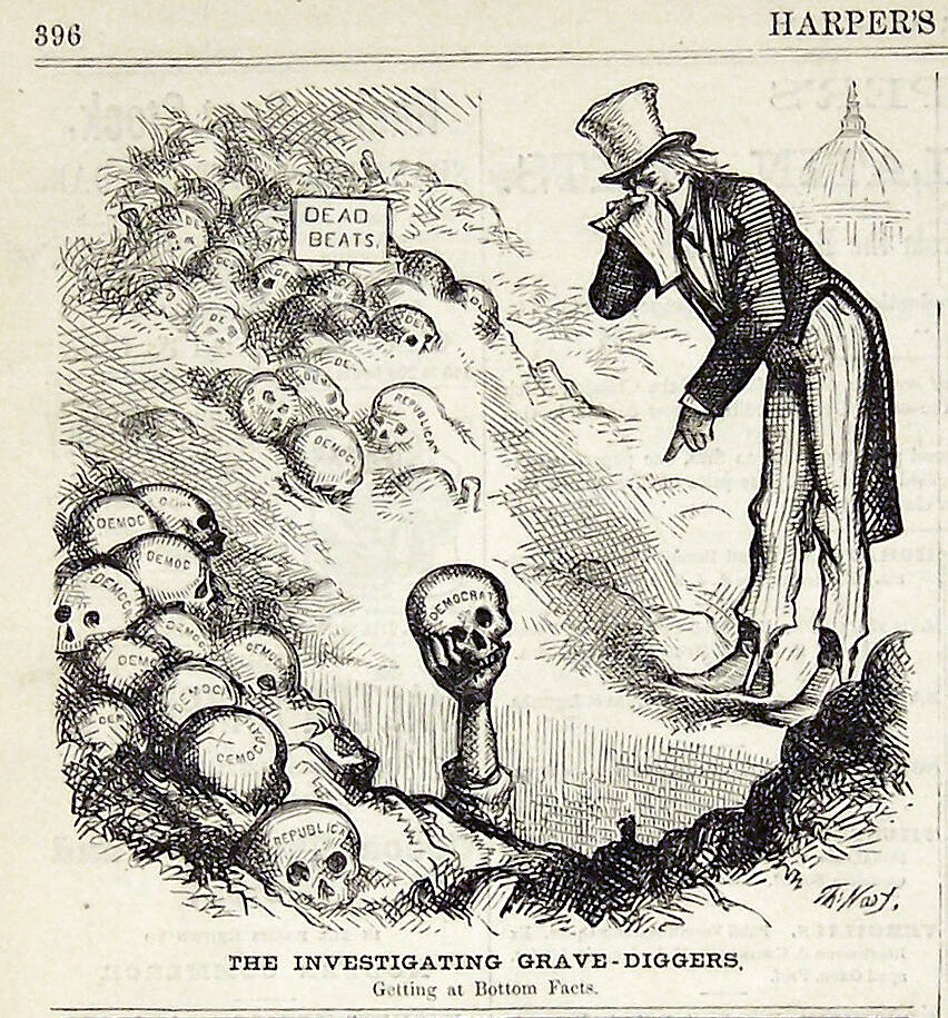 "The Investigating Grave-diggers" from Harper's Weekly, May 13, 1876