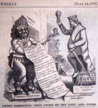 "Sweet Gambrinus" from Harper's Weekly, June 24, 1876