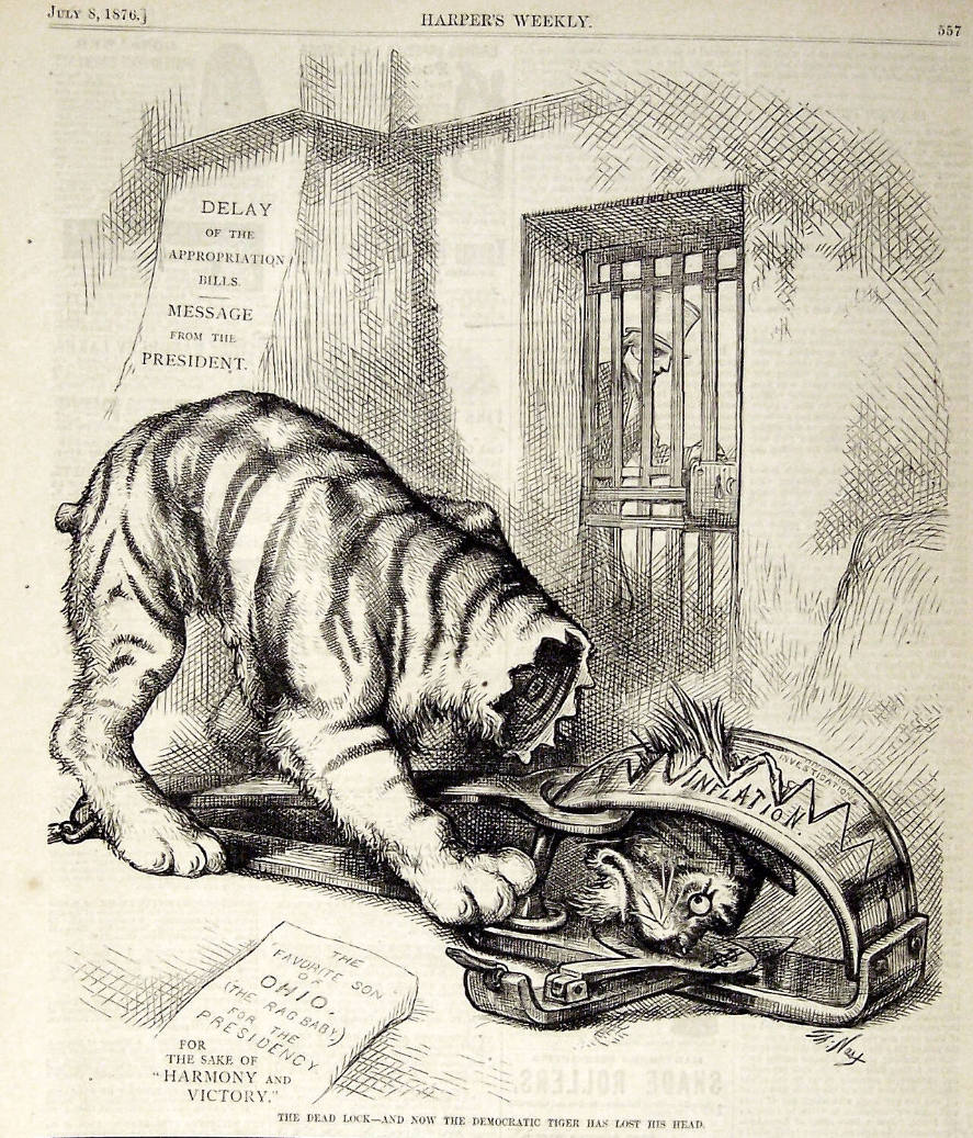 "The Dead Lock" from Harper's Weekly, July 8, 1876