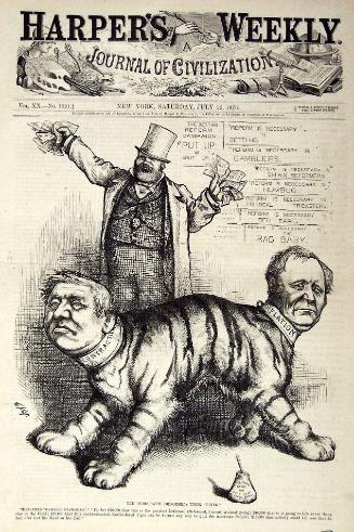 "The Democratic Tiger Fixed" from Harper's Weekly, July 22, 1876