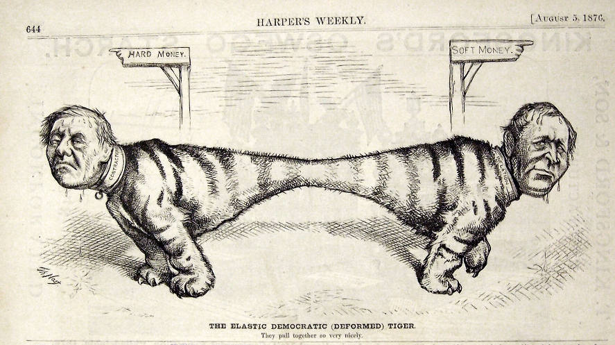 "The Elastic Democratic Tiger" from Harper's Weekly, August 5, 1876