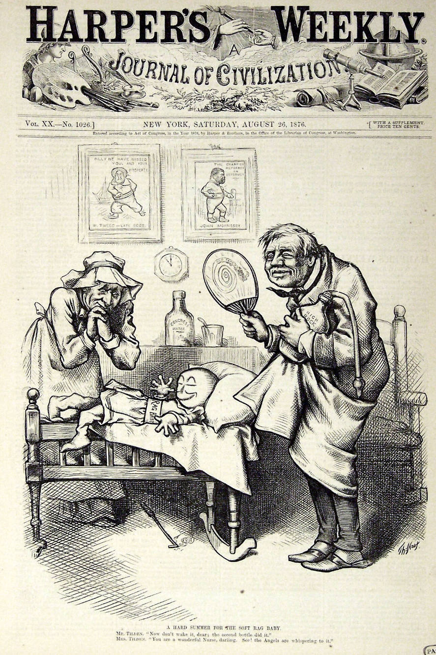 "A Hard Summer For The Soft Rag Baby" from Harper's Weekly, August 26, 1876