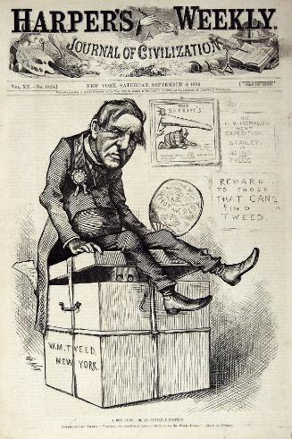 "A Box Stew Or An Enviable Position" from Harper's Weekly, September 9, 1876