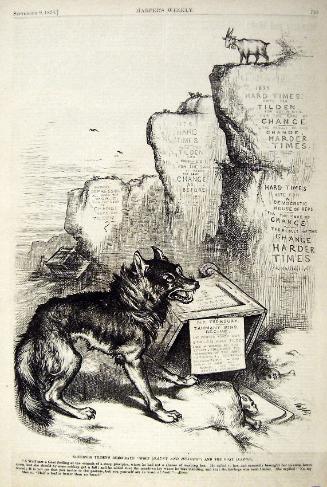 "Governor Tilden's Democratic Wolf" from Harper's Weekly, September 9, 1876