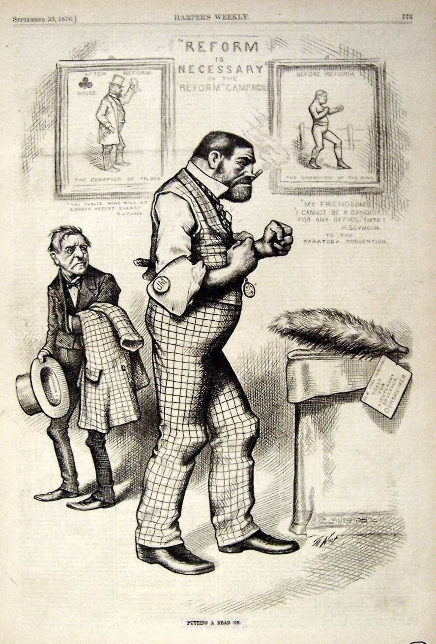 "Putting A Head On" from Harper's Weekly, September 23, 1876