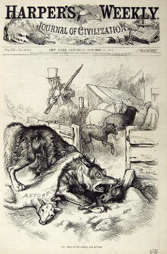 "The 'Solid South'--Gaunt And Hungry" from Harper's Weekly, October 21, 1876