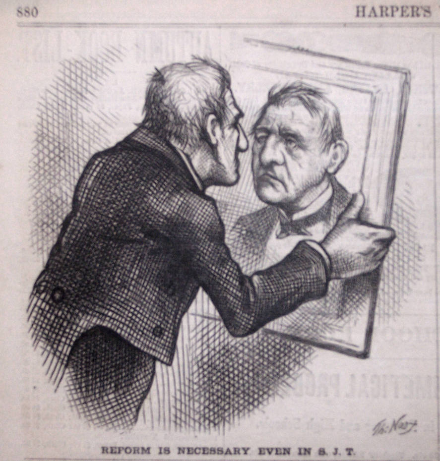 "Reform Is Necessary Even in S.J.T." from Harper's Weekly, October 28, 1876