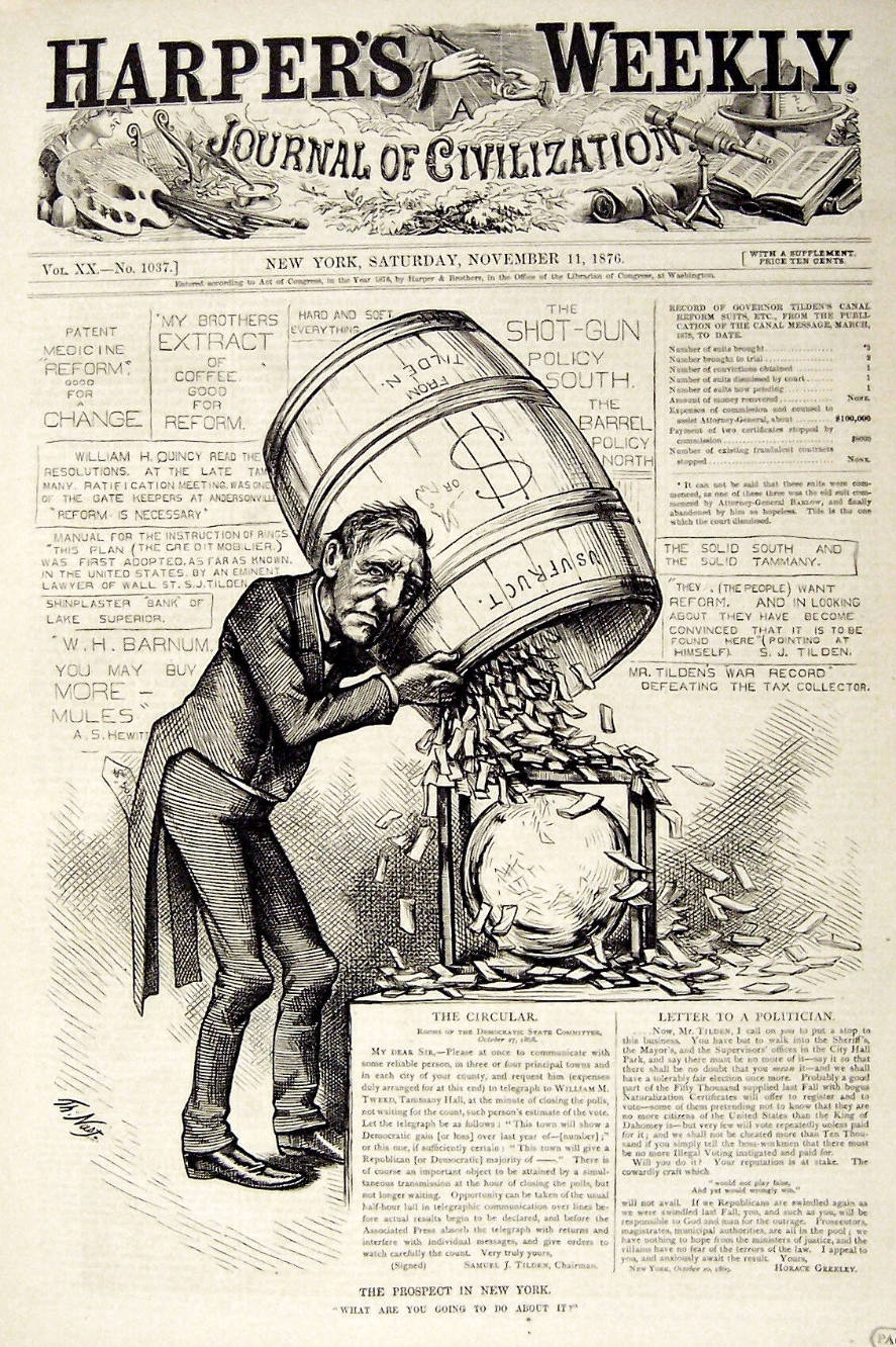 "The Prospect in New York" from Harper's Weekly, November 11, 1876