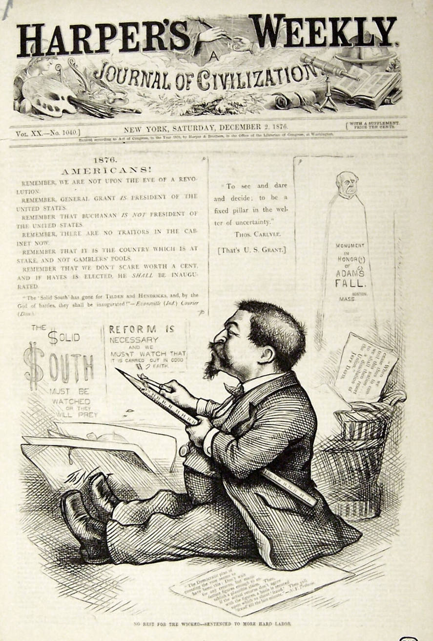 "No Rest for the Wicked" from Harper's Weekly, December 2, 1876