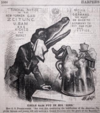 "Uncle Sam Put in His Bier" from Harper's Weekly, December 9, 1876