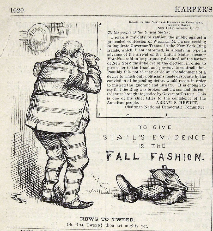 "News to Tweed" from Harper's Weekly, December 16, 1876