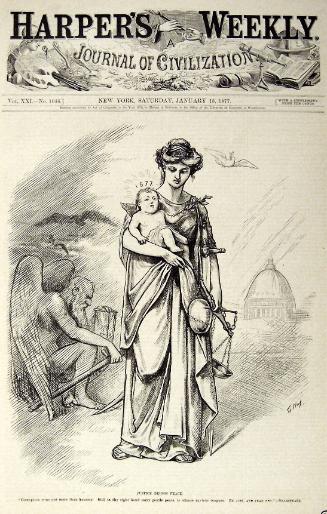 "Justice Brings Peace" from Harper's Weekly, January 13, 1877