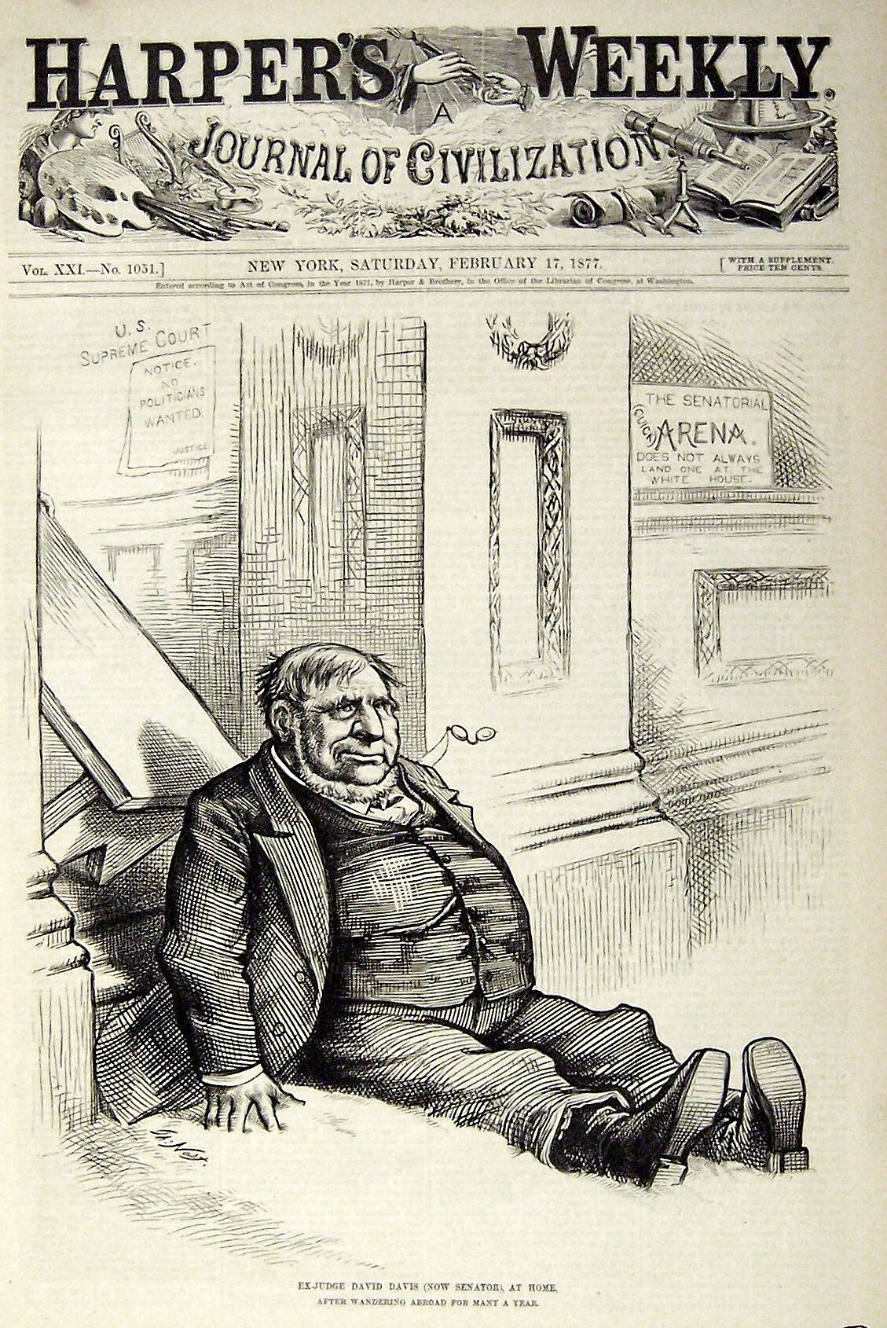 "Ex* Judge David Davis at Home" from Harper's Weekly, February 17, 1877