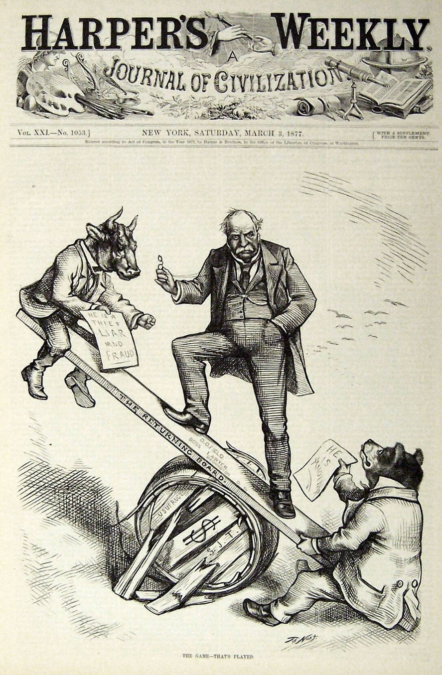 "The Game That's Played" from Harper's Weekly, March 3, 1877