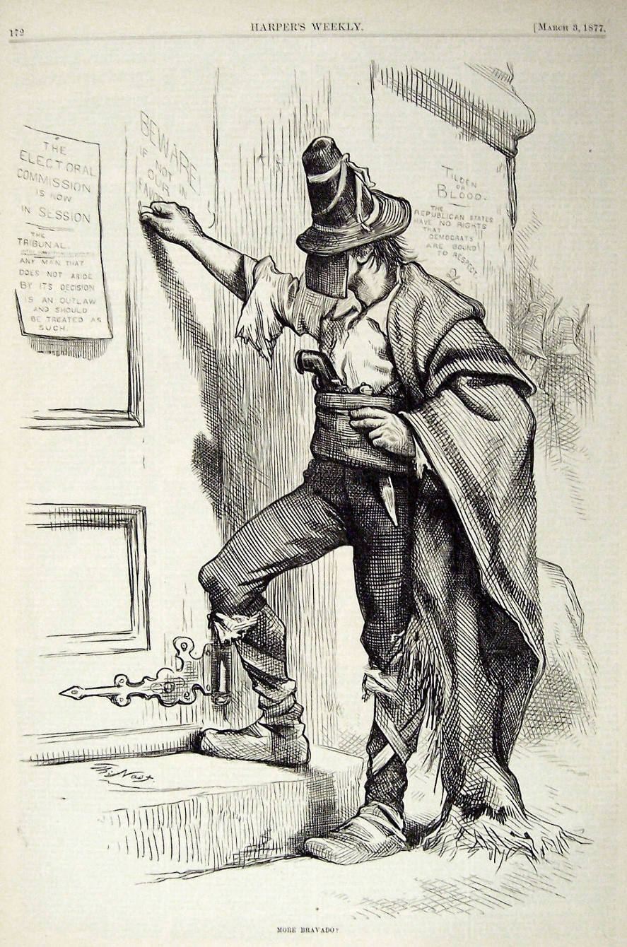 "More Bravado" from Harper's Weekly, March 3, 1877