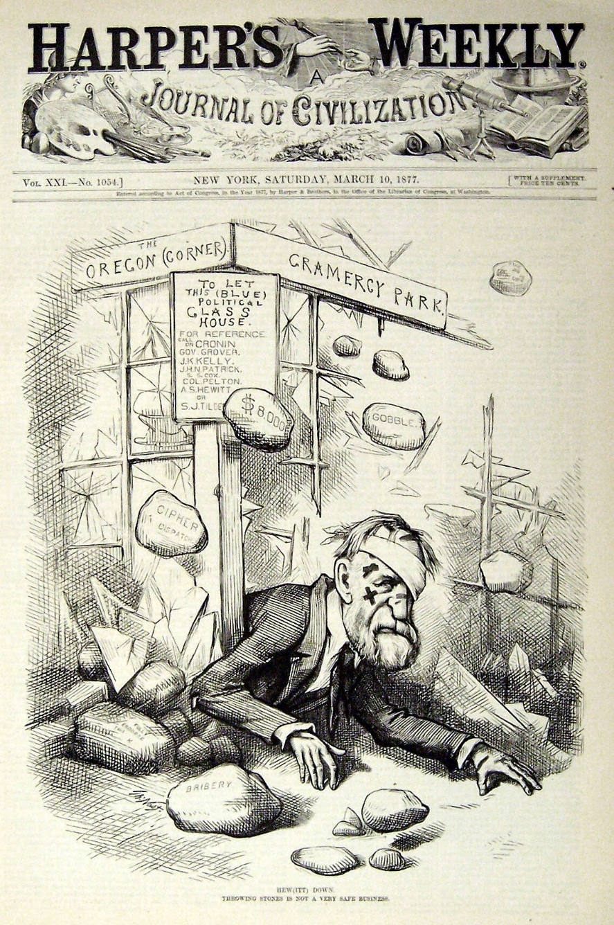 "Hew (Itt) Down" from Harper's Weekly, March 10, 1877