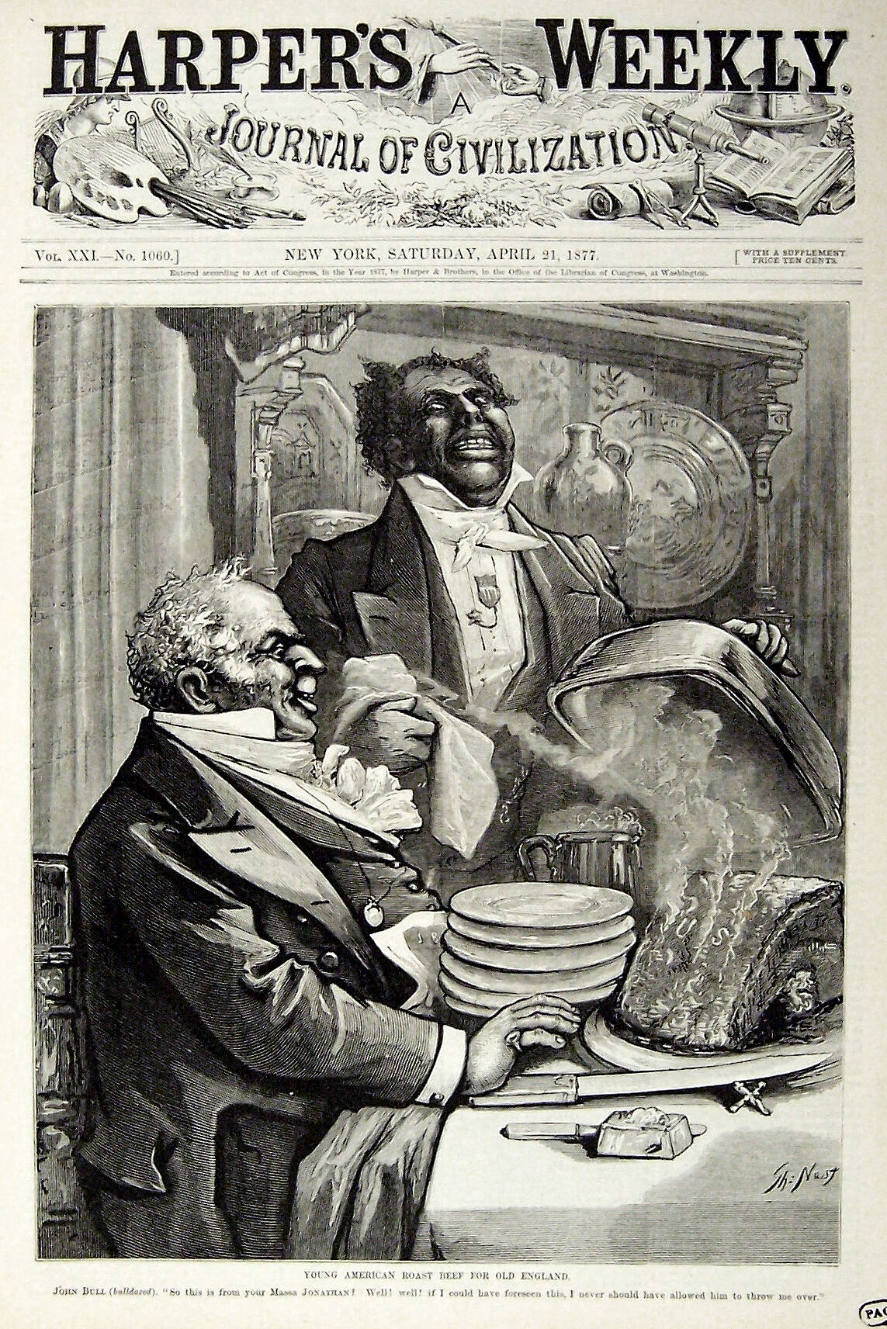 "Young American Roast Beef" from Harper's Weekly, April 21, 1877