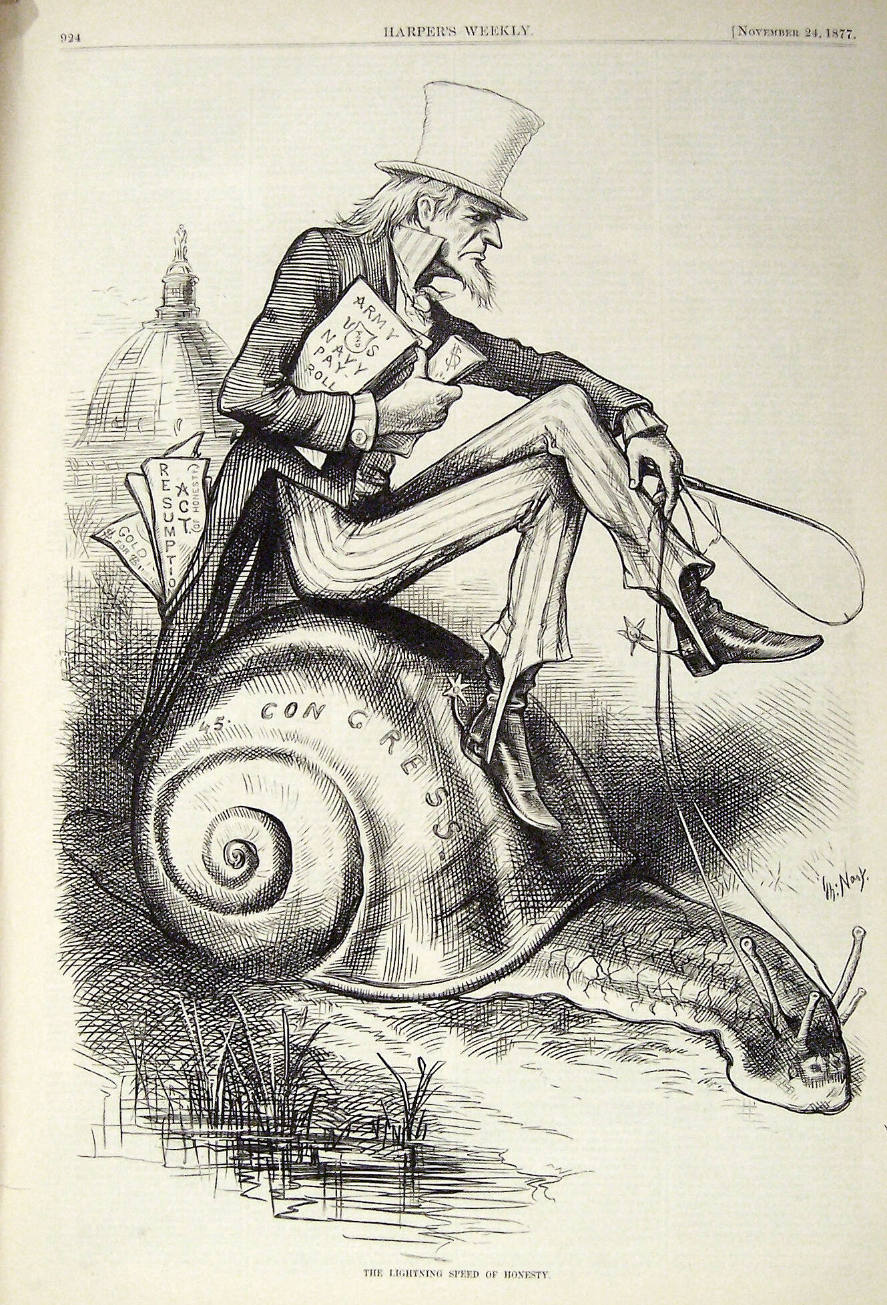 "The Lightning Speed of Honesty" from Harper's Weekly, November 24, 1877