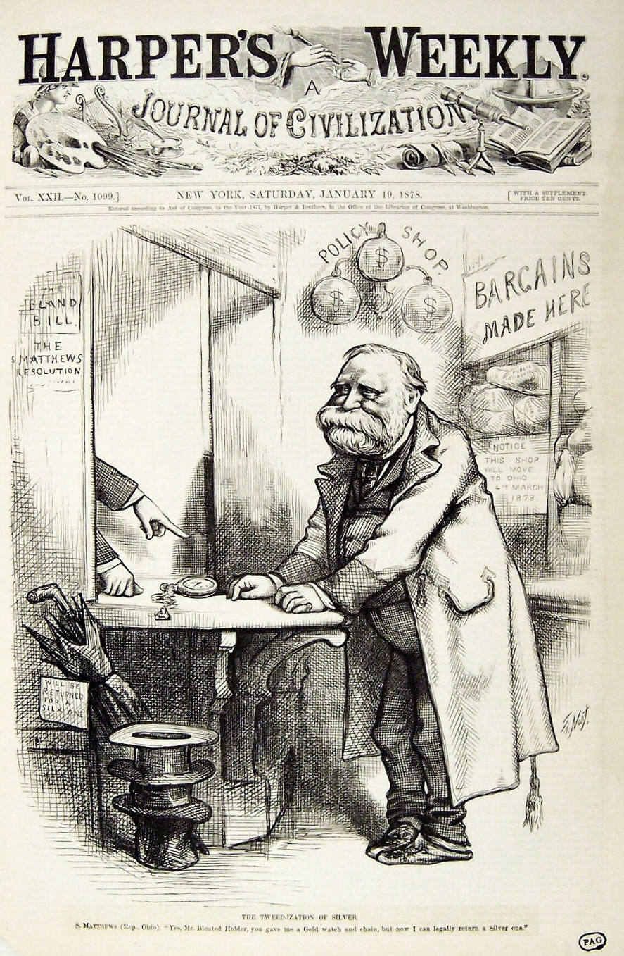 "The Tweedization of Silver" from Harper's Weekly, January 19, 1878