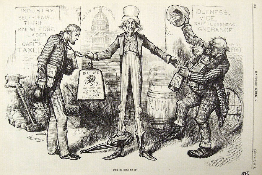 "Will He Dare Do It?" from Harper's Weekly, March 2, 1878