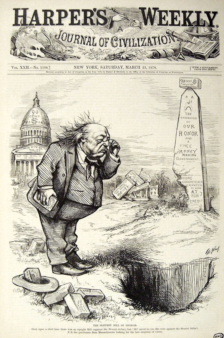 "The Slippery Hill of Georgia" from Harper's Weekly, March 23, 1878