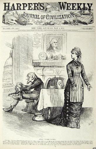 "Giving U.S. Hail Columbia" from Harper's Weekly, May 4, 1878