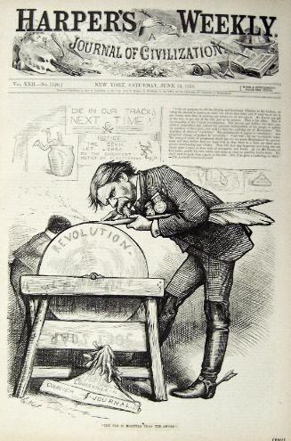 "The Pen Is Mightier Than the Sword" from Harper's Weekly, June 15, 1878