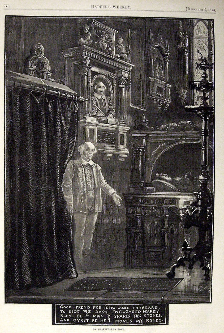 "On Shakespeare's Tomb" from Harper's Weekly, December 7, 1878