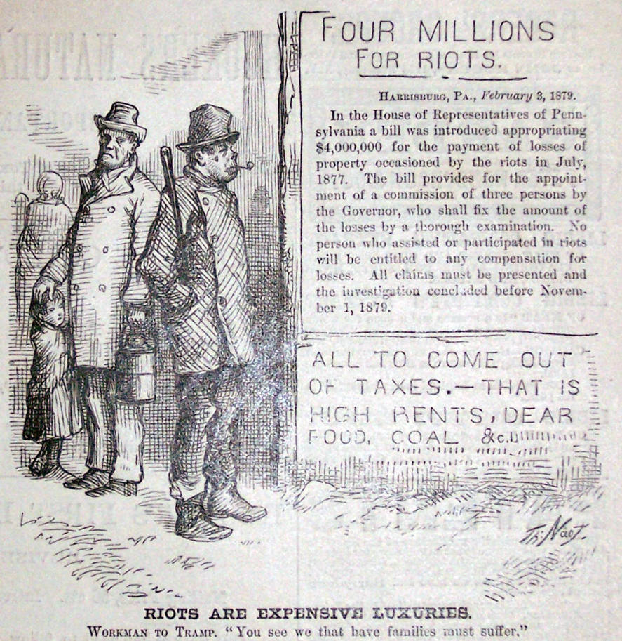 "Riots Are Expensive Luxuries" from Harper's Weekly, March 8, 1879