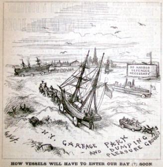 "How Vessles Will Have to Enter" from Harper's Weekly, September 13, 1879