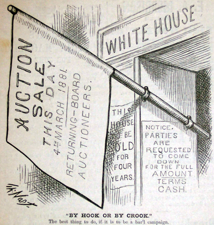 "By Hook or by Crook" from Harper's Weekly, May 29, 1880