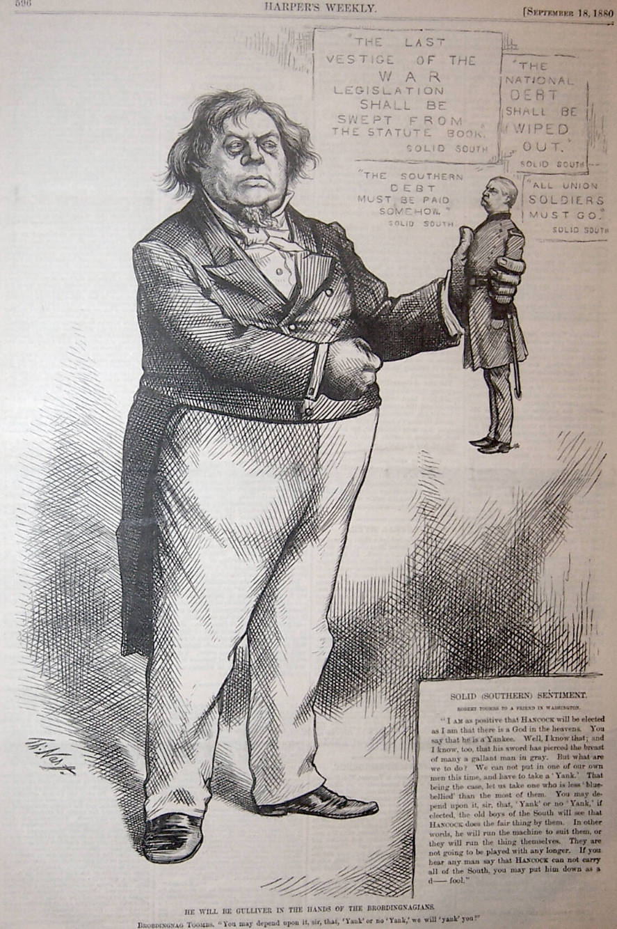 "He Will Be Gulliver" from Harper's Weekly, September 18, 1880