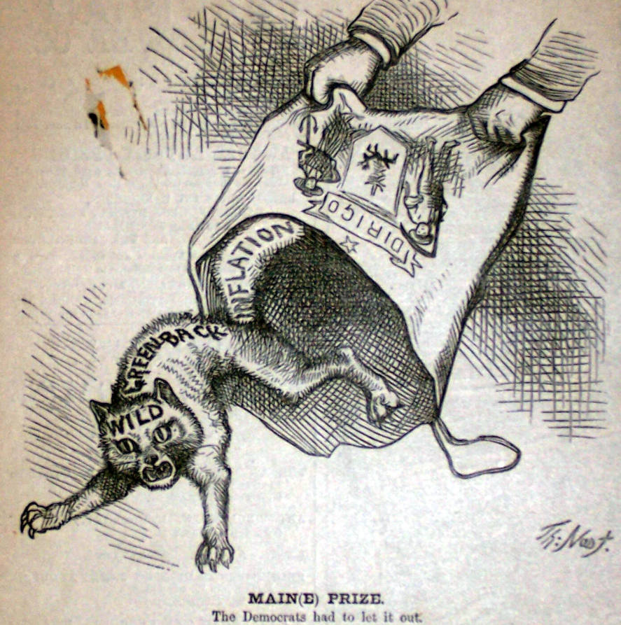 "Main(e) Prize" from Harper's Weekly, October 2, 1880